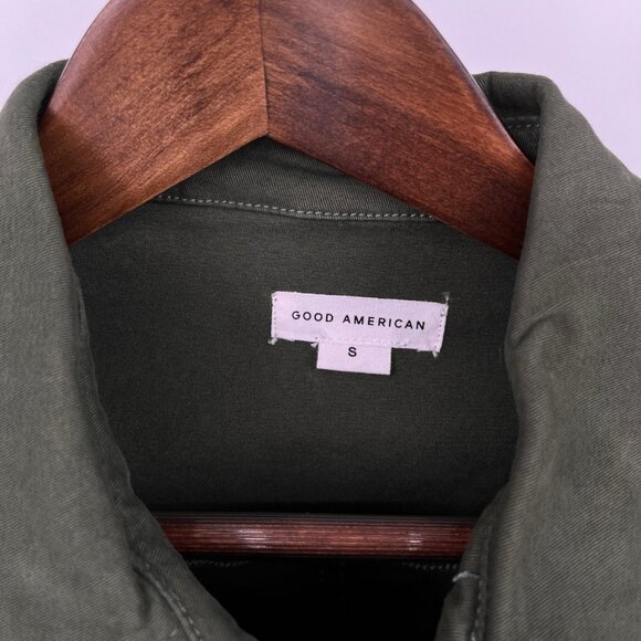 Good American Fit For Success Jumpsuit Size S Olive Green Cotton Stretch - Picture 12 of 15